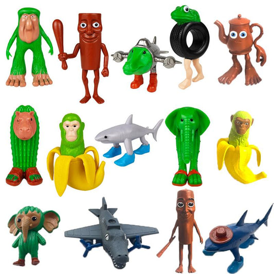 Mythical Beast Collectible Set – Tung Tung Tung Tung Sahur Set, Shark Spirit, Wooden Stick Man & Creature Figures Inspired by Eastern Folklore